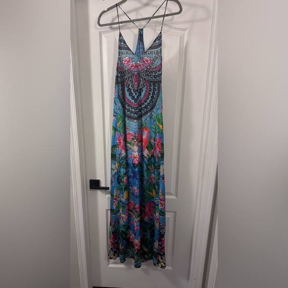 Sakkas Dresses & Skirts - Sakkas Blue and Green Floral Maxi Dress